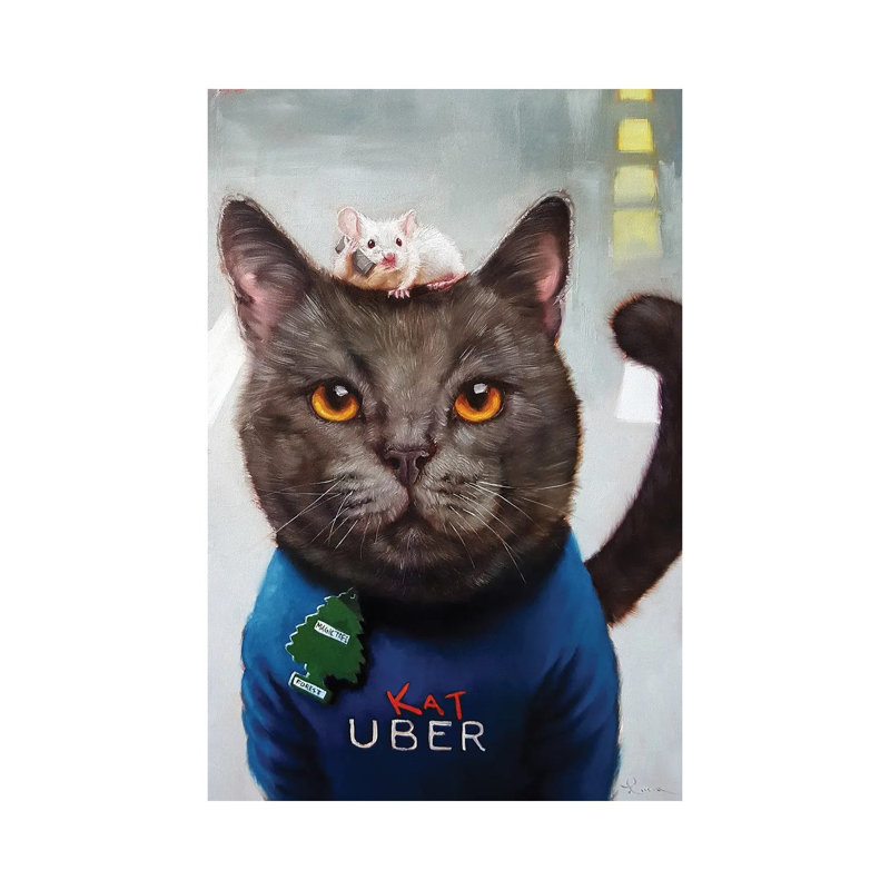 Cat Uber by Lucia Heffernan - Wrapped Canvas Print, 20.32 cm H x 30.48 cm W