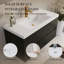 Meuble-lavabo mural 42 po avec lavabo, armoire de rangement flottante avec comptoir en résine de pierre et tiroirs à fermeture en douceur entièrement assemblés