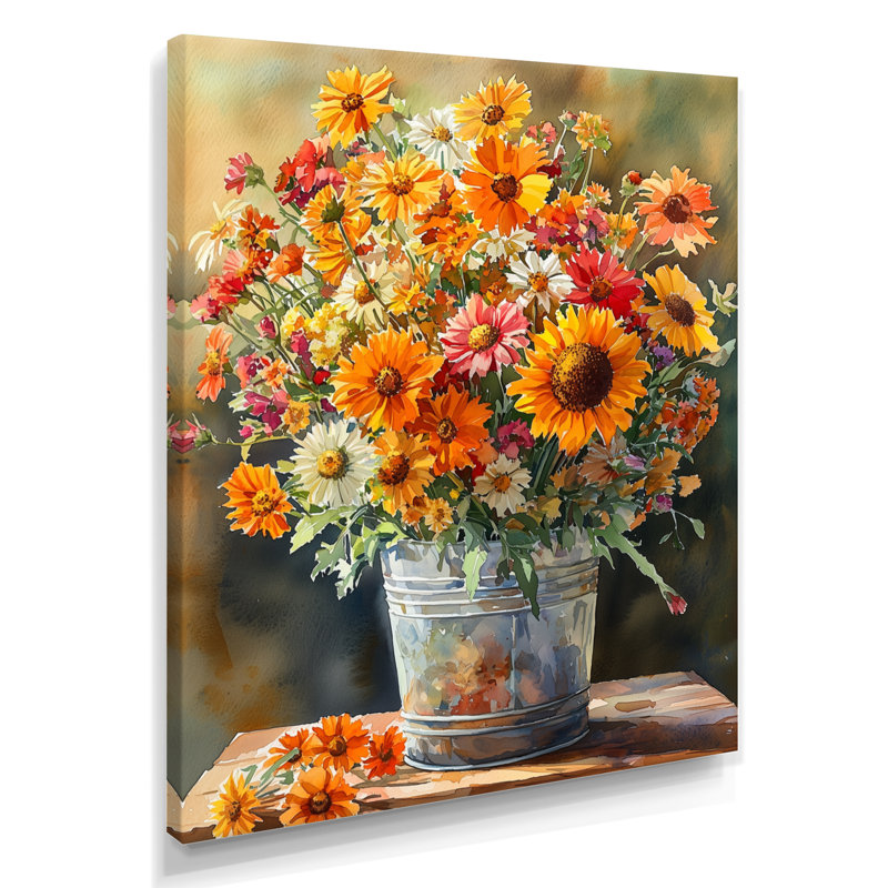 Barnwell - Décoration murale florale, H 32 po x l 16 po, Toile tendue, Ne s’applique pas