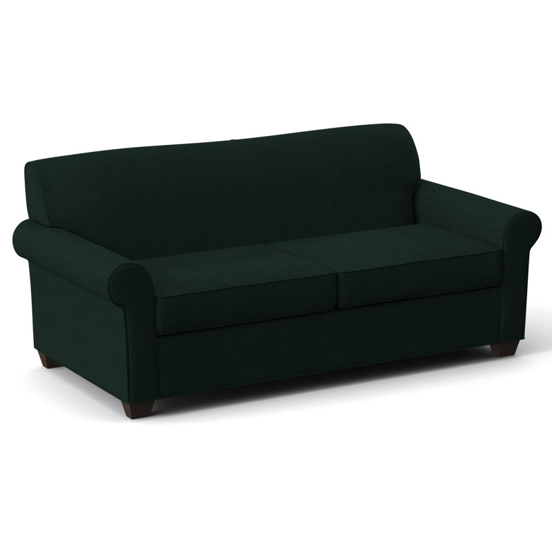 Finn 75" Rolled Arm Sofa Bed, Cafelle, Dillon Black, Hybrid