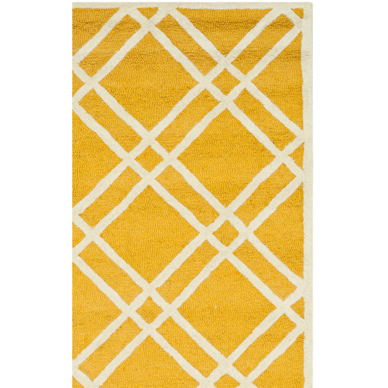 Tapis géométrique en laine touffeté à la main Deedgra, Carré 6 pi