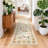 Washable Runner Rug 2x6 Floral Hallway Runner Farmhouse Botanical Animal Rug with Non Slip Backing, Low Pile Non Shedding Foldable Mat, Soft Thin Carpet for Kitchen Laundry, Beige-265553058-266726739