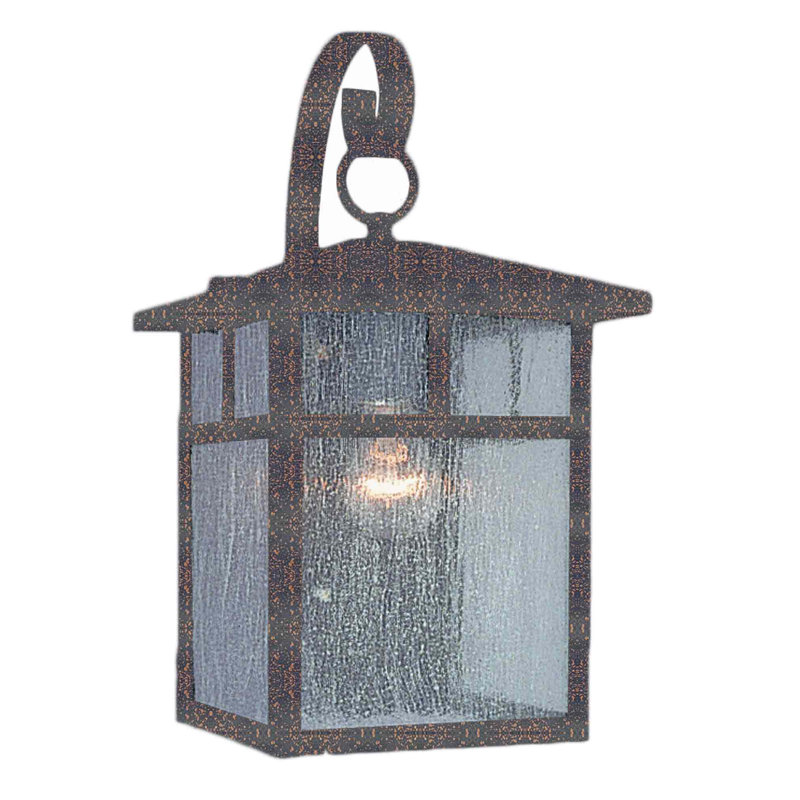 1-Light Outdoor Solid Brass Rust Wall Mount Wall Sconce Wall Light Wall Lantern with Clear Seedy Glass 