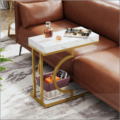 C-Shaped Sofa Side Table