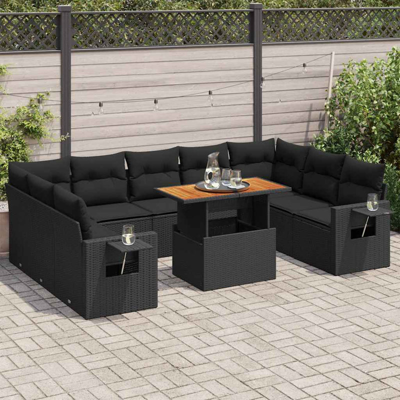  Garden Sofa Set Black