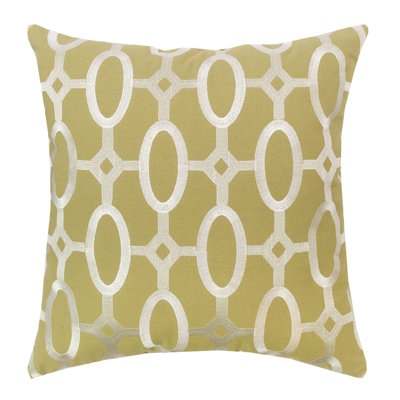 Cream on Green Tufted Pillow