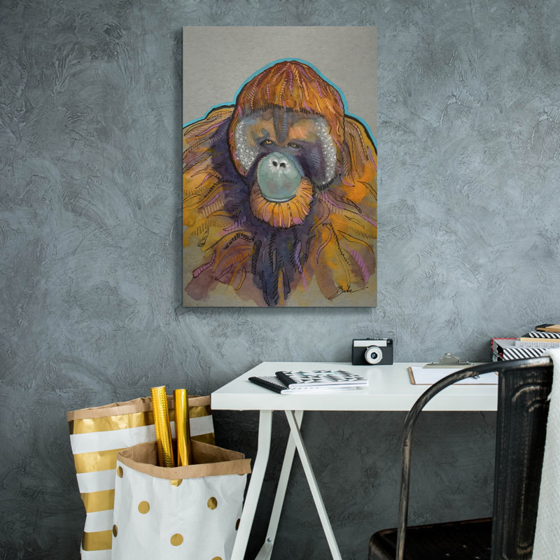  «Orangutan» par Bebe Keith, art mural sur toile, 18 po x 26 po