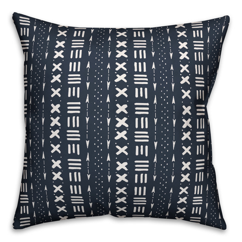 Mudcloth Geometric Reversible Throw Pillow