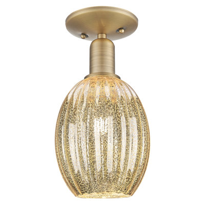 Downtown Urban - Cecil - 1 Light 6" Bulb Shade Semi-Flush Mount 