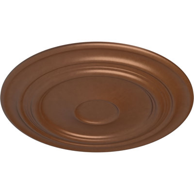 Endurathane Giana Ceiling Medallion, 32 5/8"OD x 1 1/2"P (Fits Canopies up to 7 7/8"), Hand-Painted Polished Copper Finish