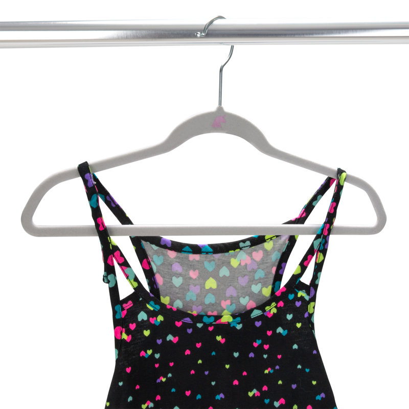 White Velvet Non-Slip Kids Hangers, Set of 25