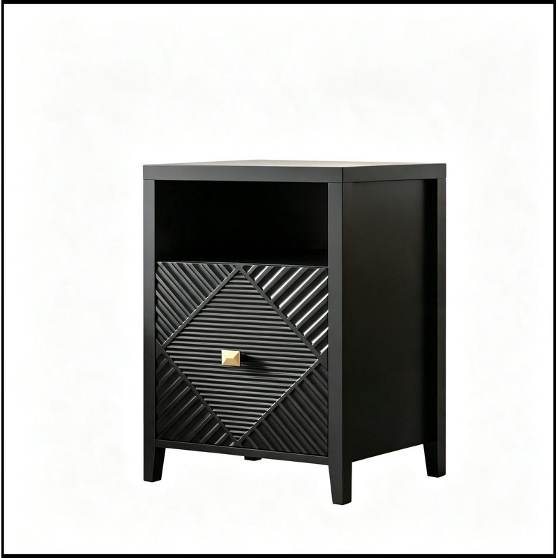 Vikenti avec station de charge, tablette ouverte et armoire, Black