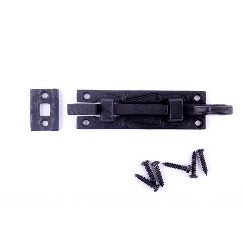 Hand-Forged Iron Offset Necked Slide Bolt for Doors and Cabinets