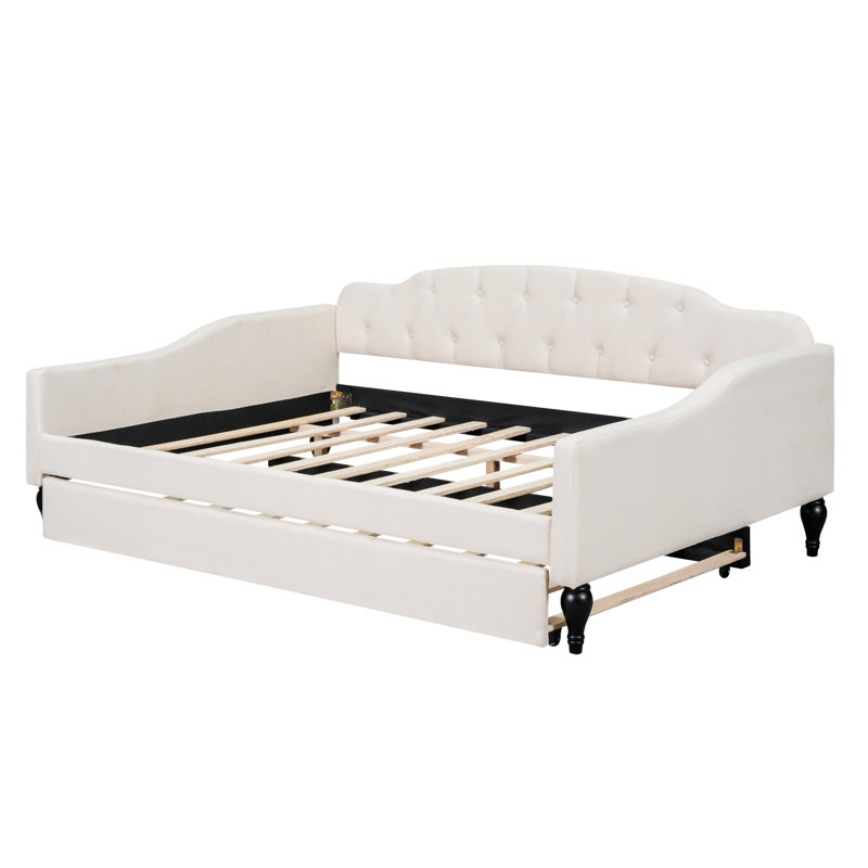 Upholstered Tufted Daybed With  Trundle