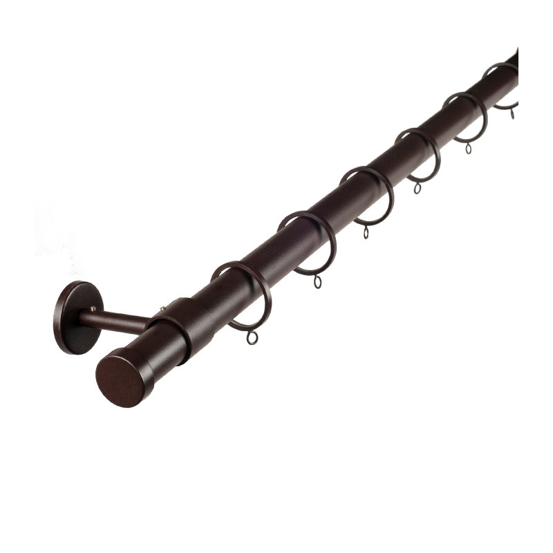Tringle à rideaux simple Alma, H 0,75 po x l 94,5 po x p 0,75 po, Noir
