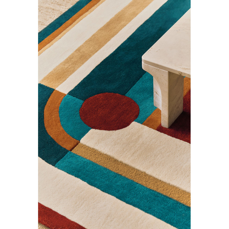 Hacienda Hand Tufted Wool Area Rug, Rectangle 5'5" x 7'8"
