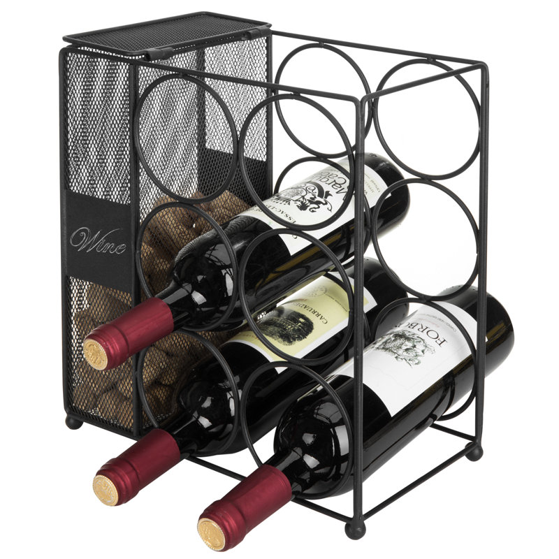 6 Wine Bottle Rack in Black
