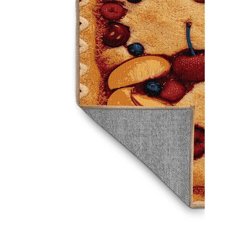  Tapis lavable avec fruits et desserts, Carré 3 pi