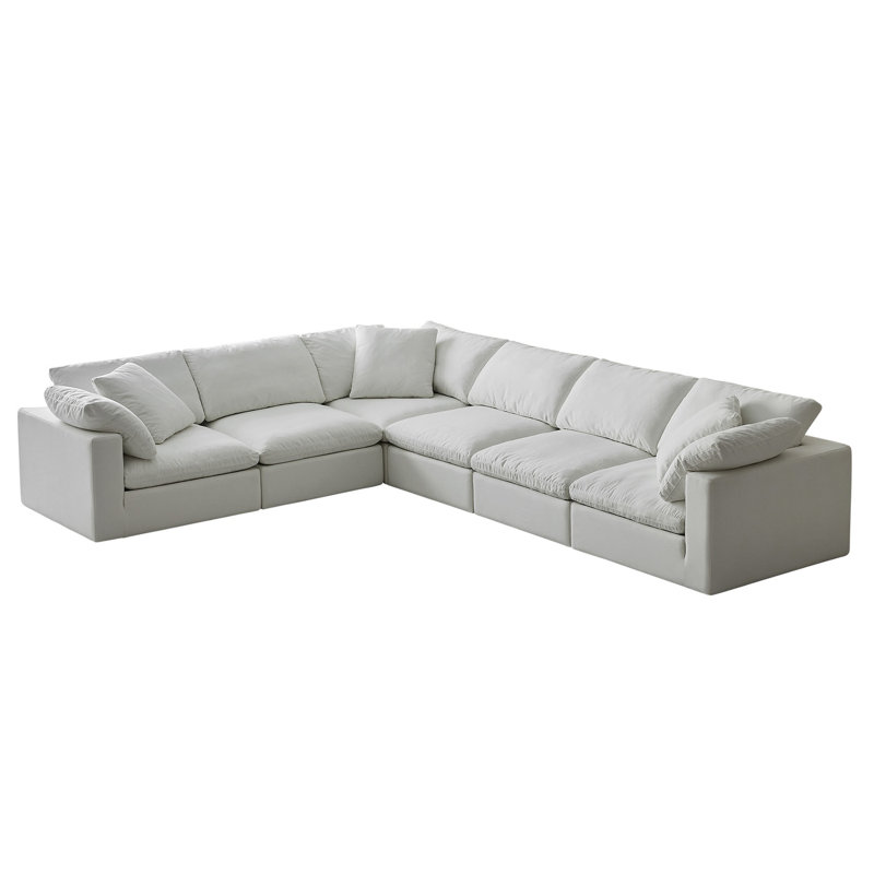 Canapé modulaire en L 6 places, Beige