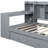 Gray Wooden Twin Daybed With Desk And Storage - Strong Pine Wood Frame 3 Large Drawers, Charging & Solid-1994116973-1994116974