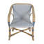 Fauteuil en rotin de 18,75 po de hauteur Portofino, blanc et bleu marine-1198535843