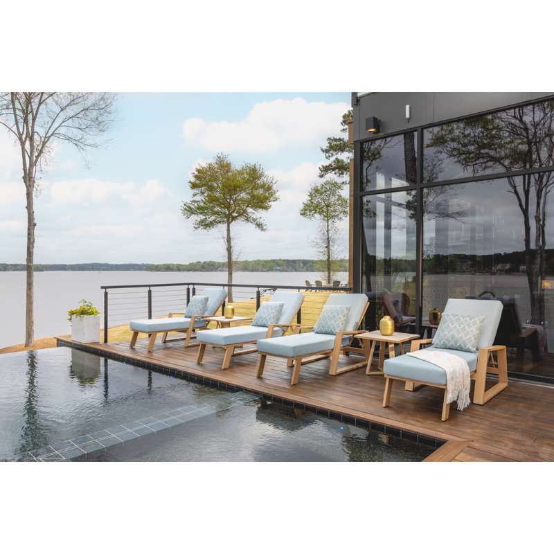 Pursuit Outdoor Chaise Lounge, Beach Navy