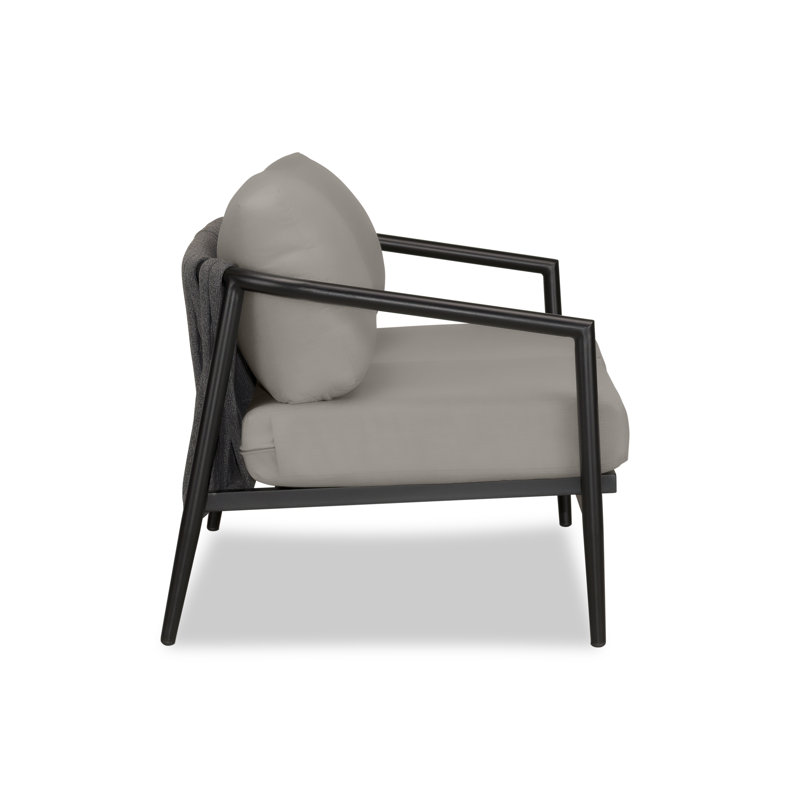 Olio Outdoor 2 - Seat Loveseat, Canvas Charcoal Sunbrella® Canvas, Black