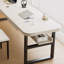 Bureau double en bois massif blanc avec tiroirs-831760950
