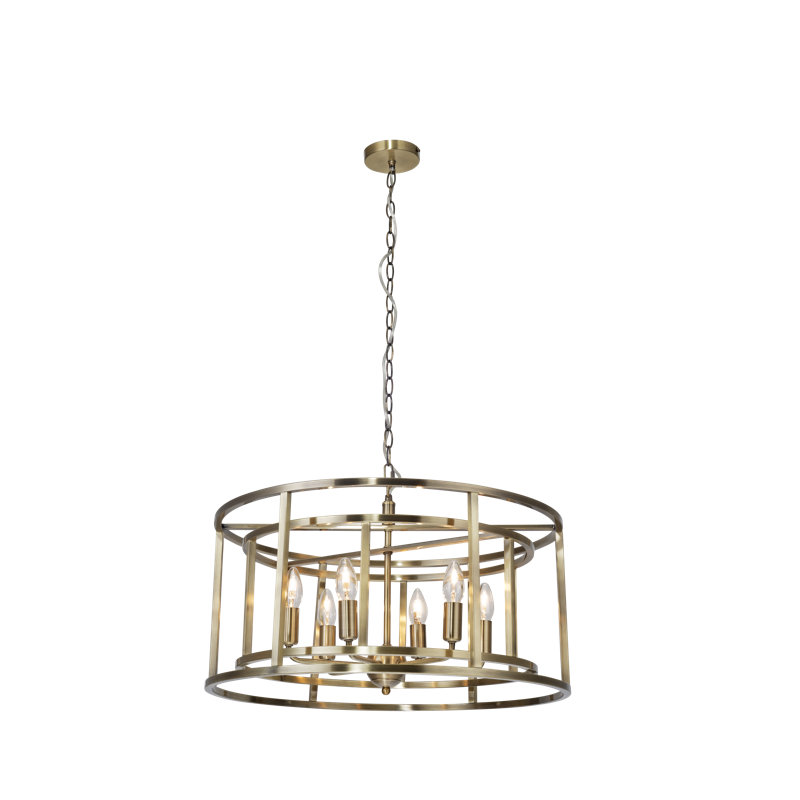 Stillmore 6 - Light Lantern Pendant, Antique Brass