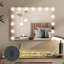 Makeup Mirror with 3 Color Lights, 58×45cm Large Lighted Vanity Mirror with 15 Dimmable LED Bulbs-679363152