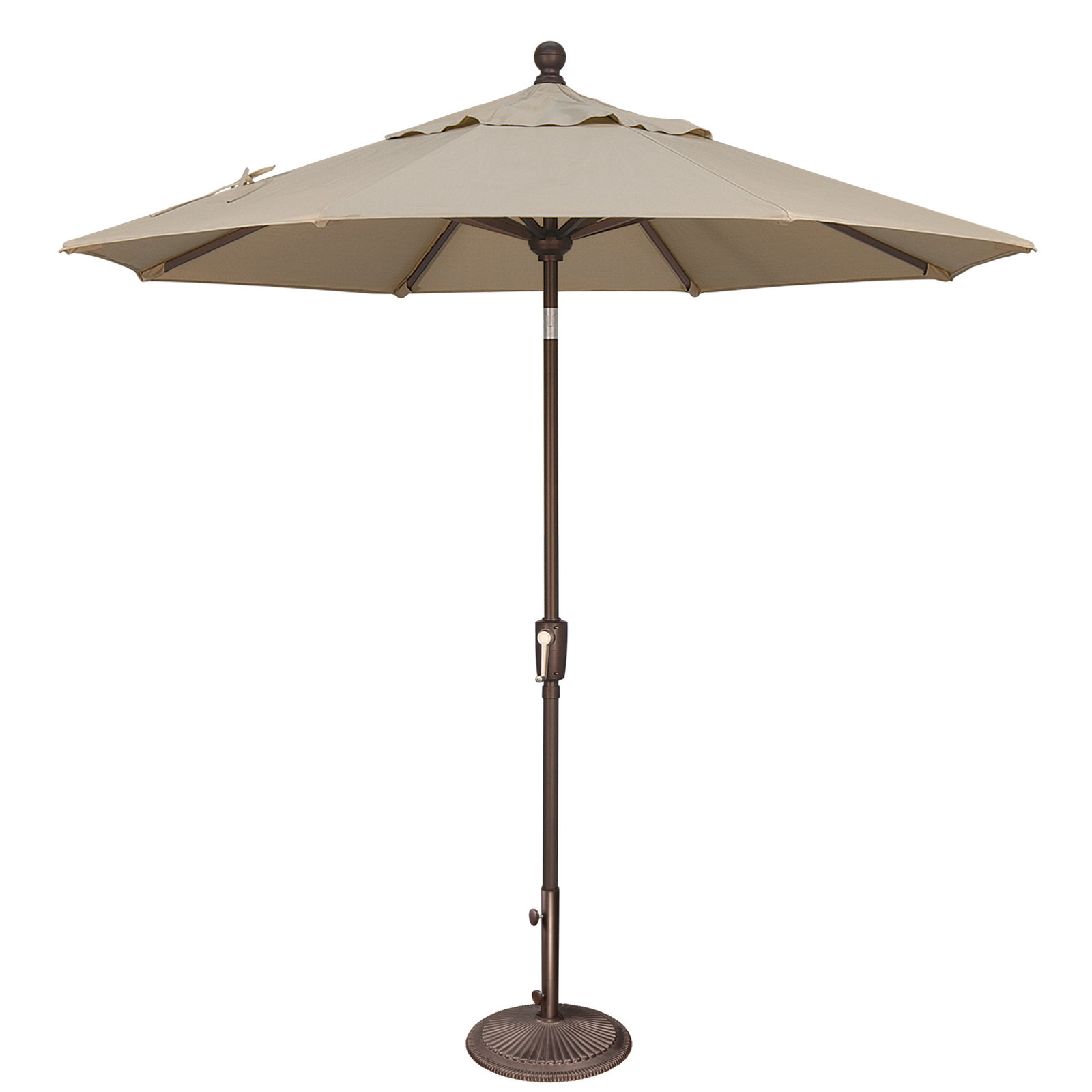 Launceston Market Umbrella, Antique Beige Solefin, Bronze, 96" H x 90" W x 90" D