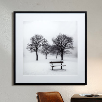 «Winter's Morning Fog III», reproduction de photo sur papier encadrée