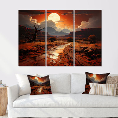 «Moonlit Sunset On Canyon Landscape IV - Canyon & Desert», art mural