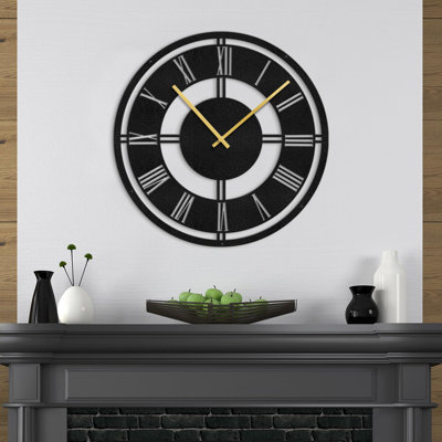 Metal Large Wall Clock Silent Mechanical Visible Gear Big Wall Accent Hangings Living Room Decor