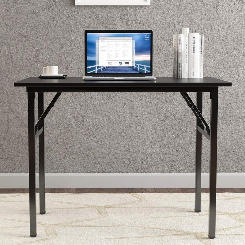 Aahliyah Foldable Computer Desk, 29.25" H x 47.24" W x 23.62" D, Black