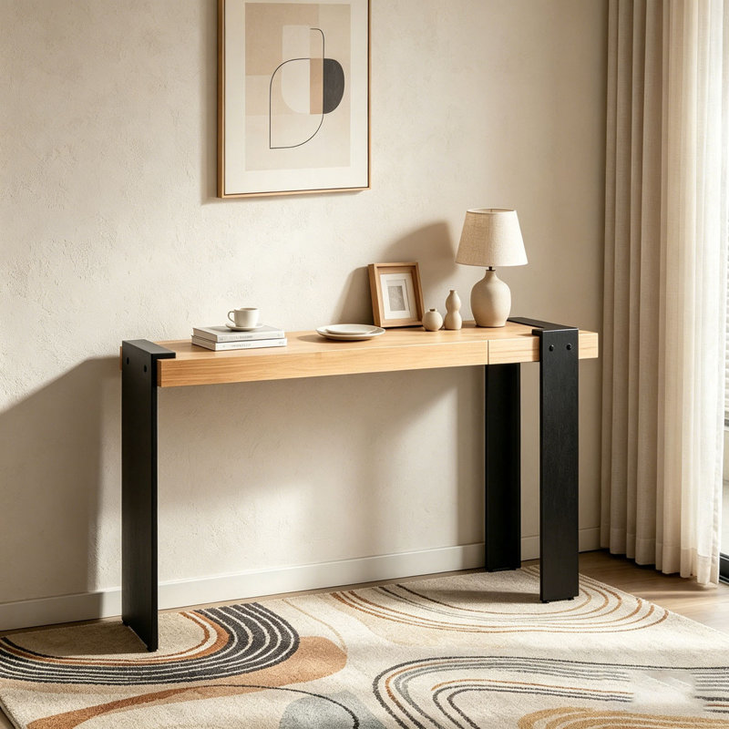 60"Console Table with Engineered Wood Top