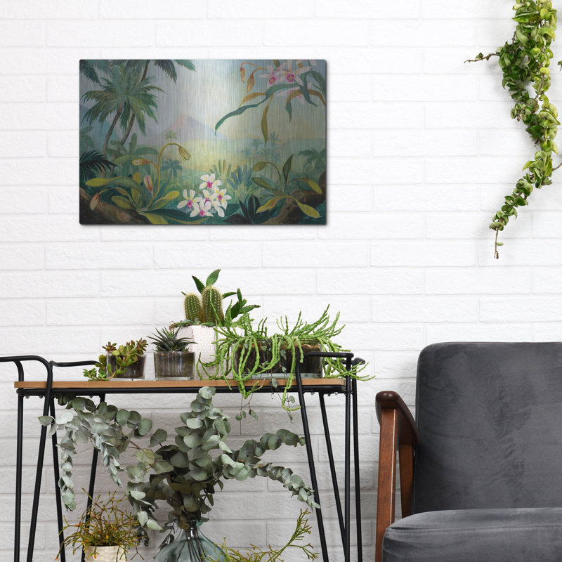 Art mural en métal «Dreamy Tropics» par Julia Purinton, 16 po x 12 po