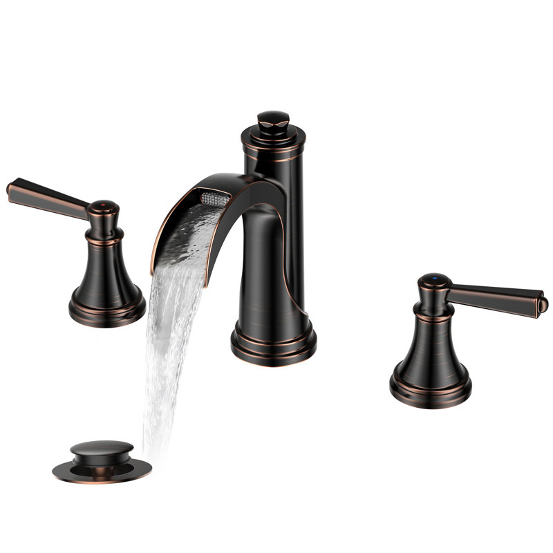 Widespread 2-handle Bathroom Faucet With Drain Assembly, Oil Rubbed Bronze