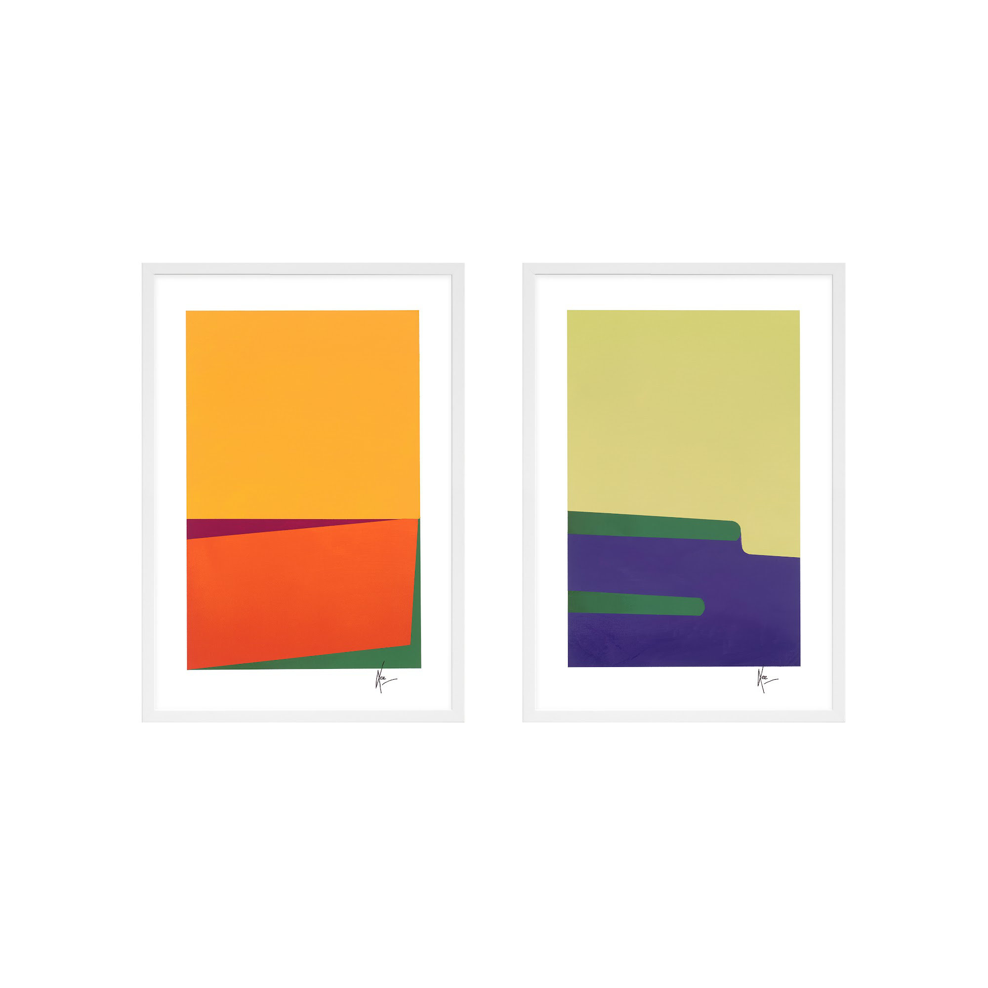 Sahara & Kalahari. Set Of 2 by Lee Lessem, White, 25" H x 17.5" W x 1.25" D