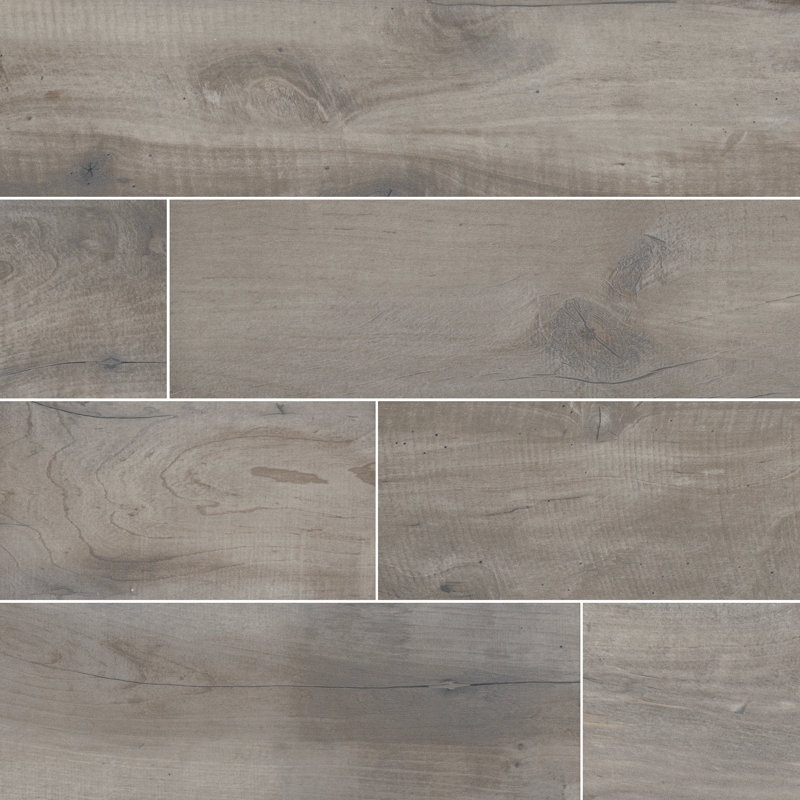 Canyon Run 8 in. x 48 in. Matte Porcelain Wood Look Floor and Wall Tile, Sela