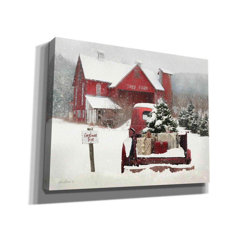 «Tree Farm Christmas» par Lori Deiter, art mural sur toile, H 26 po x l 34 po x P 1,5 po
