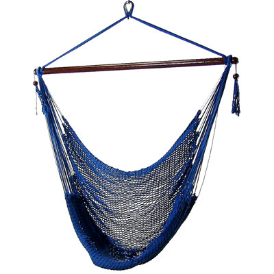 Plummer Soft-Spun Polyester Rope Hanging Hammock Chair - Blue