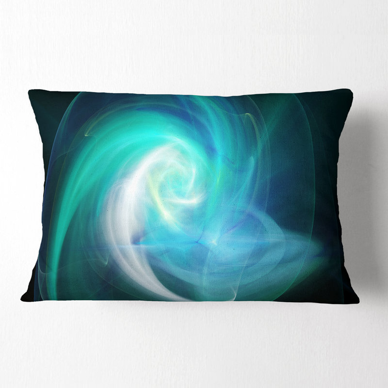 Blue Fractal Abstract - Coussin décoratif à imprimé abstrait