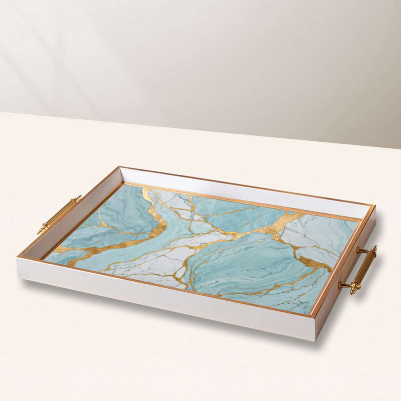 Elegant Glass Serving Tray, 19.7 x 11.4 x 1.4 inches | 100% High-Quality Glass | Perfect for Entertaining & Serving | Stylish and Functional Design for Home & Parties | Durable and Easy to Clean