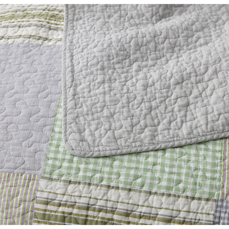  Multicolor Standard Cotton Patchwork Quilt Set, Queen Quilt + 2 Standard Shams