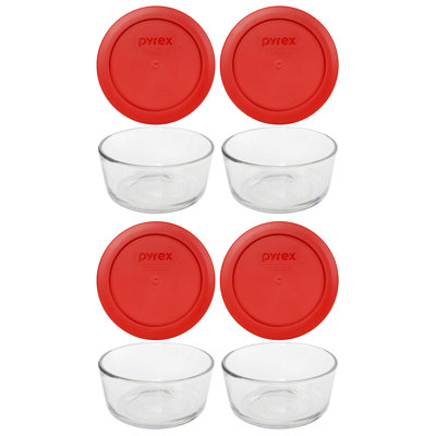 Pyrex 7200 Glass Bowls & 7200-PC Matching Lids