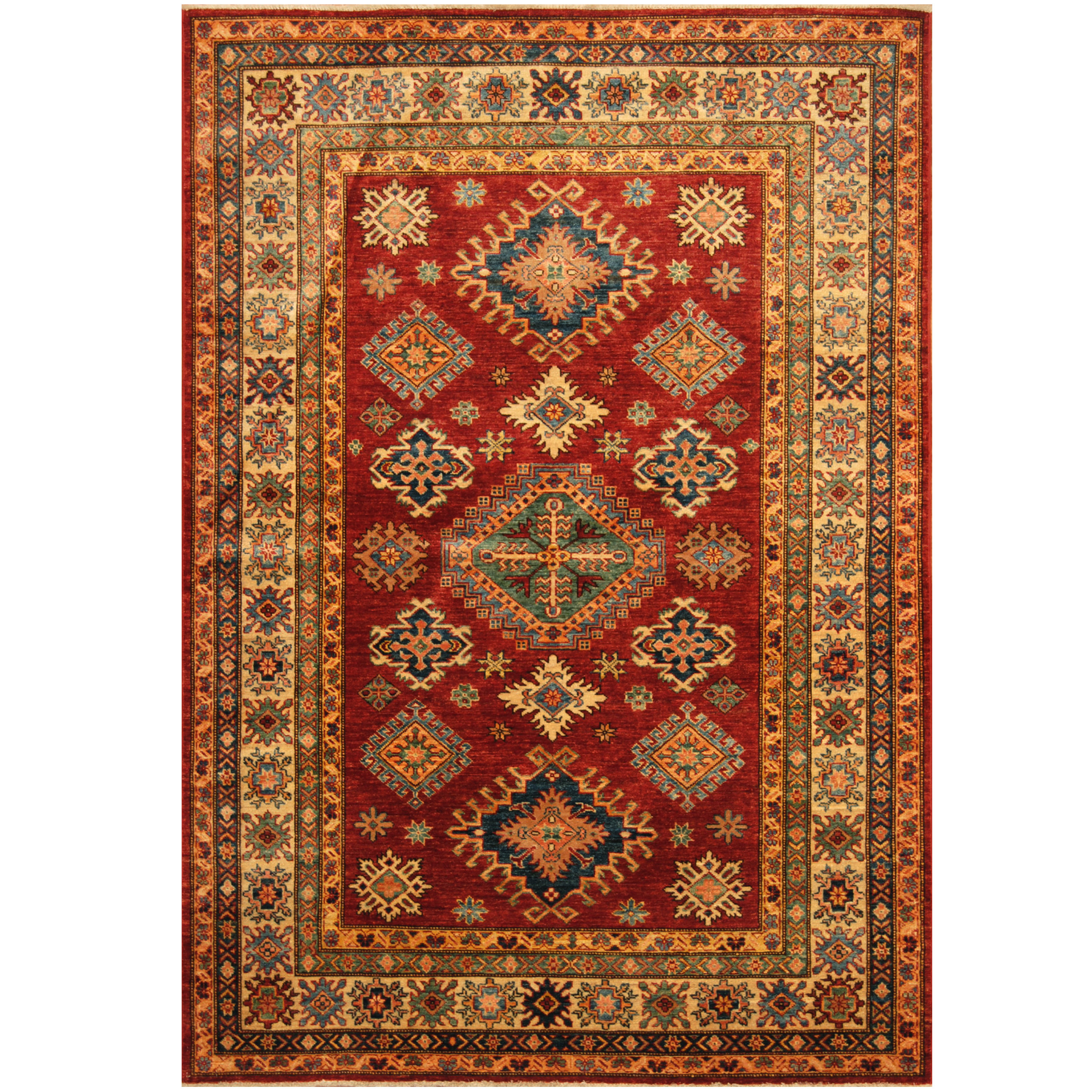 2'7 x 9'8 Veg dye hand knotted kazak rug runner - hallway runner rug - hand  spun wool rug