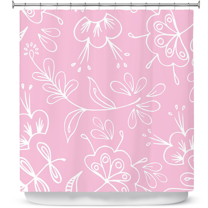 Rideau de douche simple flore mix