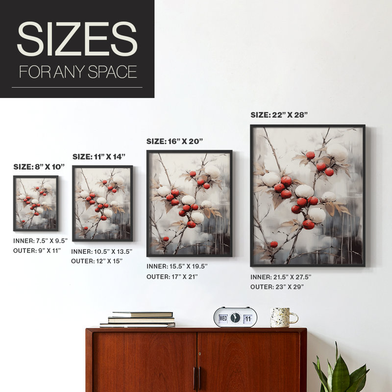 Christmas Holiday Art -Series 2-CCCLIV Framed Print - Solid Wood, 30" H x 24" W, Noir, noir, noir, noir