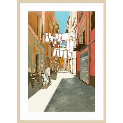 Summer in Naples by Wood Framed Wall Art Print